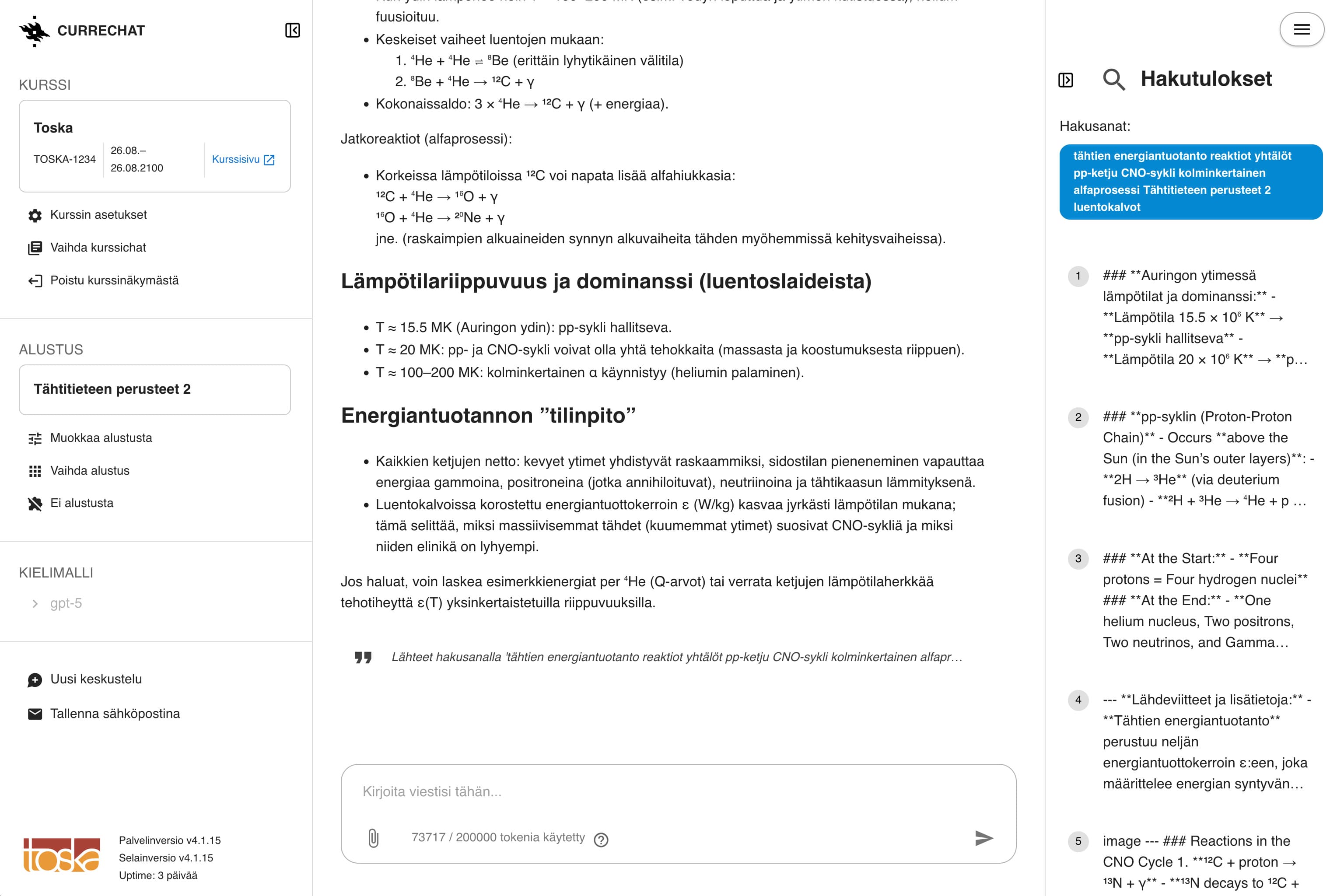 Kuvakaappaus projektista CurreChat